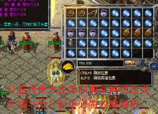 公益传奇火龙单职业如何快速提升战斗力?新手必看攻略解析 公益传奇火龙单职业如何快速提升战斗力?新手必看攻略解析